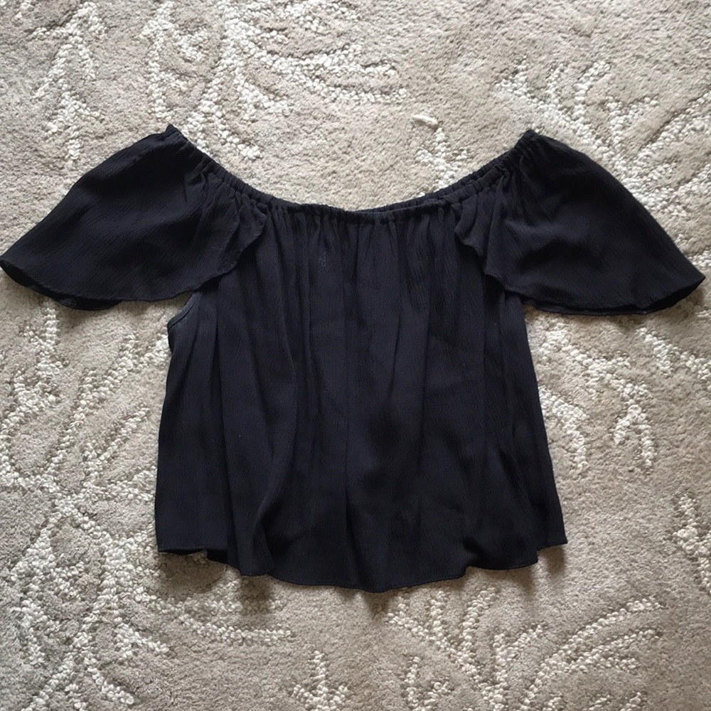 Cute black off the shoulder top